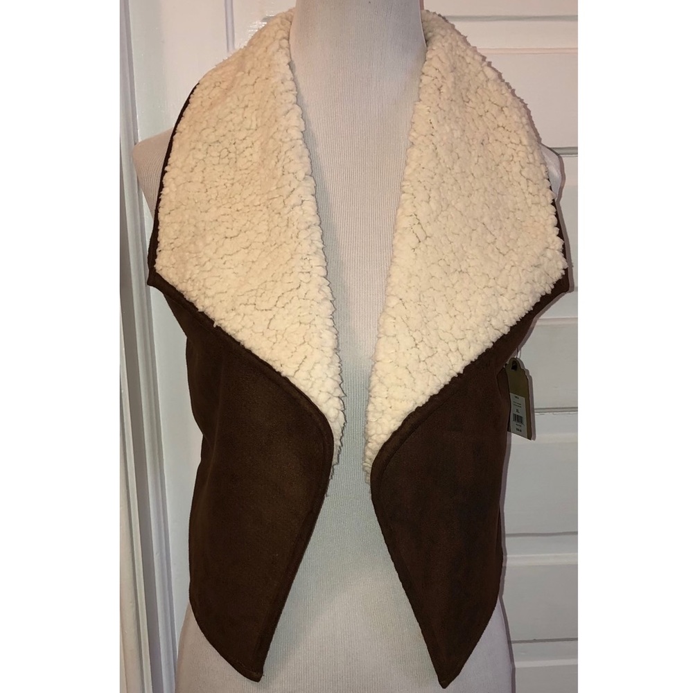 NWT! True Craft Sherpa Lined Faux Suede Vest, Girls Sz XL